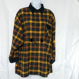 Work Ready Large Cotton Plaid Button Down Shirt